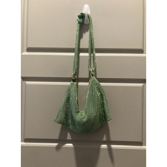 Regina-Andrew Handbags - REGINA Green Rhinestone Shoulder Bag Y2K Crystal Mesh Evening Purse